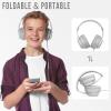 rockpapa L22 Wired Headphones for Kids Girls Boys Women with Microphone, Foldable Stereo 3.5mm Corded Headphones for School Classroom Chromebooks Computer Laptop Phone Airplane (Grey) view 4