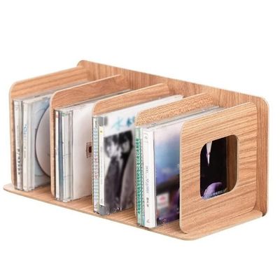 SBOJI CD Rack CD Storage Holder Standard CD Cases DVD Storage Box Desktop Display Rack Countertop Media Storage Rack (Color : Natural, Size : 34 * 16 * 16cm)
