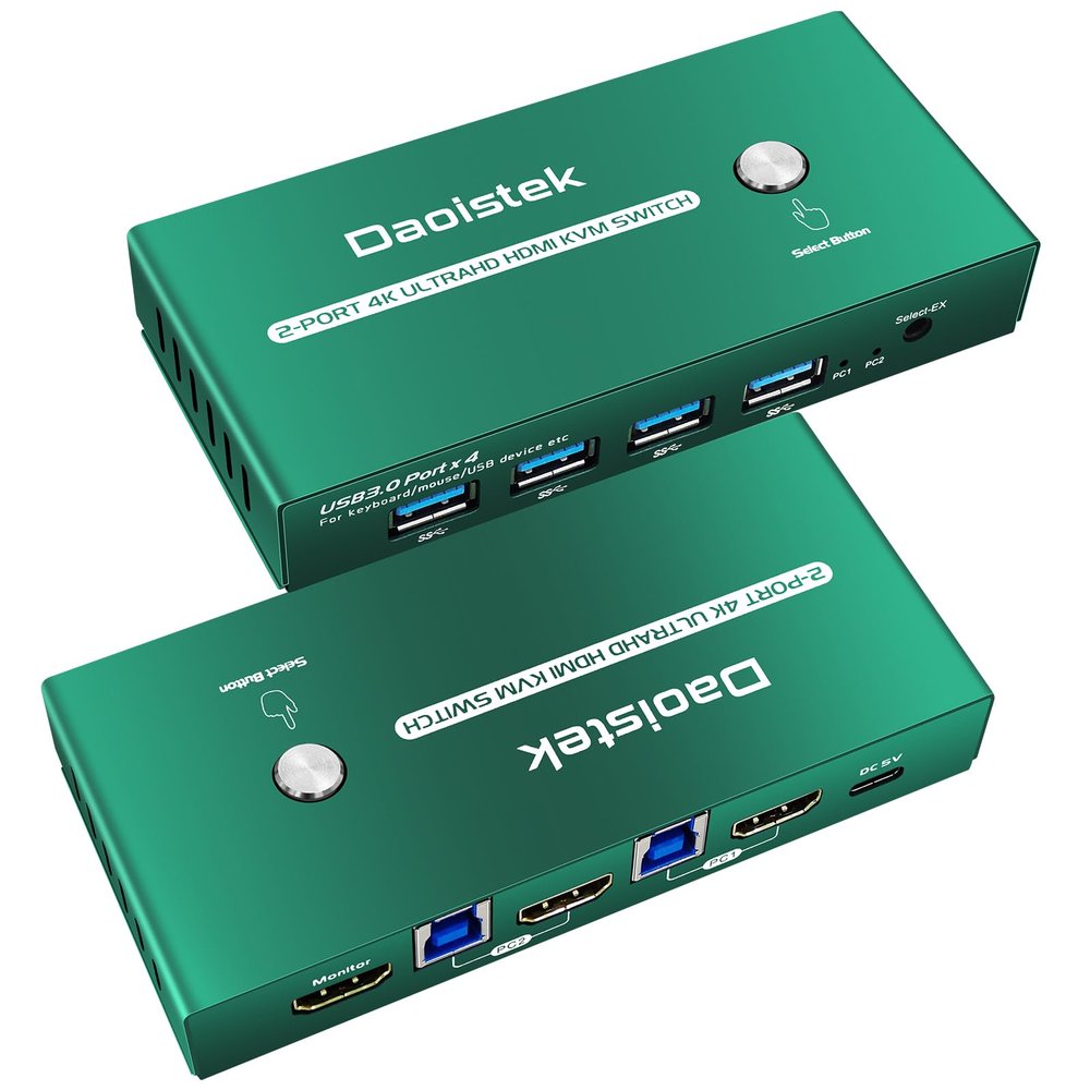 KVM Switch HDMI 1 Monitors 2 Computers EDID Emulator 2K 144Hz KVM Switch 1 Monitors 2 Computers Hdmi EDID 2K 144Hz