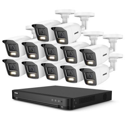 ANNKE 32CH Security Camera System, H.265+ 3K Lite AI DVR with AI Motion Detection, 5-in-1 CCTV DVR Recorder for Home/Business Surveillance, 12x 1080P Wired Cams with Color Night Vision, NO Hard Drive