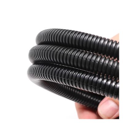 CLENEA 1M Cable Sleeve PP Plastic Corrugated Hose Insulated Harness 4.5mm-17mm Electrical Wire Protection Accessories (Color : Black, Size : 10mm)
