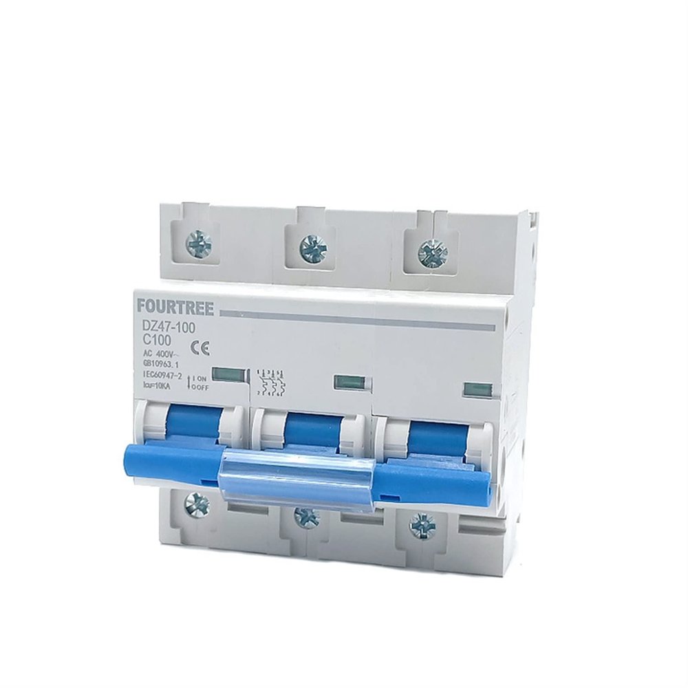 NIXCON Mini Circuit Breaker DZ47 63A 80A 100A 125A MCB 10KA Breaking Capacity Miniature Air Switch 1P 2P 3P 4P Laser Printing (Color : 1p, Size : 100A)