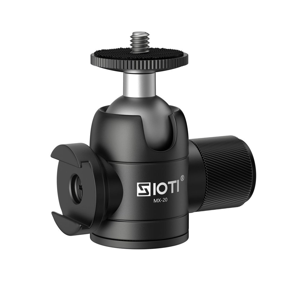 SIOTI Tripod Mini Ball Head, with Cold Shoe Mount, Panoramic 360 Vertical Pan 90, Compatible with Digital Camera/DSLR/Cell Phone/Monopod/Light Stand/Action Camera etc.
