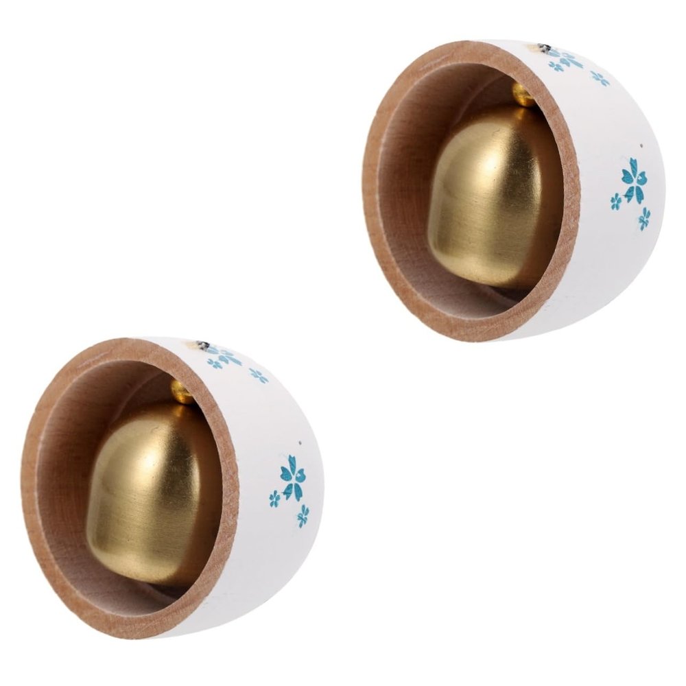 TEMKIN 2pcs Japanese Wind Chime doorbell Door Opening Bell Furniture Bell Christmas Bells Garden windbell Home Wind decoraciones para salas de casa Craft Bell Magnetic Copper Bell Wooden