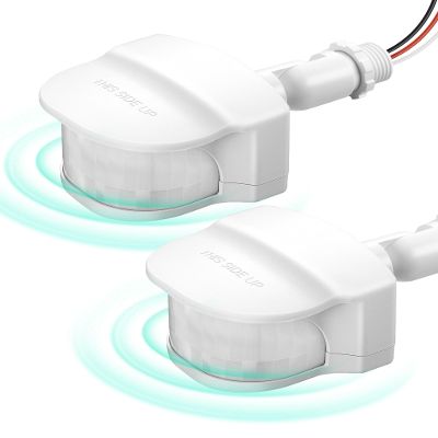EDISHINE 2 Pack 240 Motion Sensor, Replacement Motion Detector for Outdoor Lights, Adjustable Time & Detection Range Up to 60FT, 3 Modes PIR Motion Sensor for Floodlight, White, UL Listed