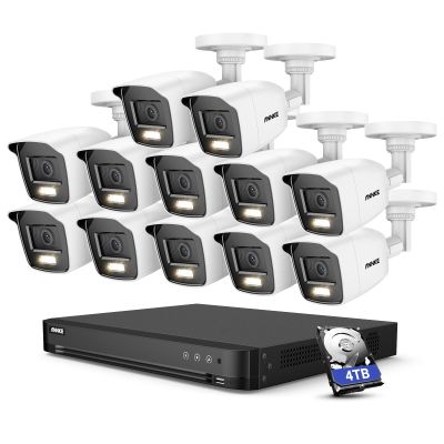 ANNKE 32CH Security Camera System, H.265+ 3K Lite AI DVR with AI Motion Detection, 5-in-1 CCTV DVR Recorder for Home/Business Surveillance, 12x 1080P Wired Cams with Color Night Vision, 4TB Hard Drive