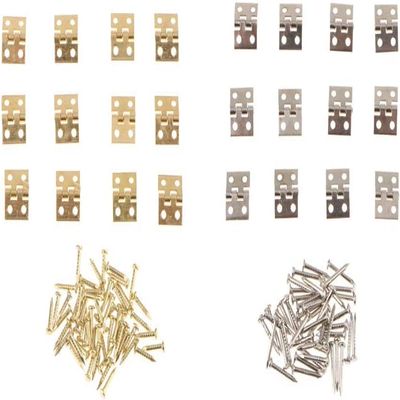 Butt Hinges,Door Hinge,Latch Hasps,24Pcs Hole Small Hinges Box Hinges for Wooden Box Gift Box Hinges Cabinet Drawer Jewelry Box