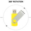 10pcs 32GB USB Flash Drives, Alihelan USB 2.0 Thumb Drive Pen Drive Bulk Swivel Memory Stick 32 GB Fold Storage Jump Drive Zip Drive, 10 Pack Yellow view 3