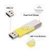 10pcs 32GB USB Flash Drives, Alihelan USB 2.0 Thumb Drive Pen Drive Bulk Swivel Memory Stick 32 GB Fold Storage Jump Drive Zip Drive, 10 Pack Yellow view 4