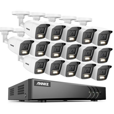 ANNKE 16CH Security Camera System, 3K Lite Digital Video Recorder with AI Human/Vehicle Detection with NO Hard Drive, H.265+ 5-in-1 Hybrid DVR with 16x 2MP Wired CCTV Cams with Color Night Vision