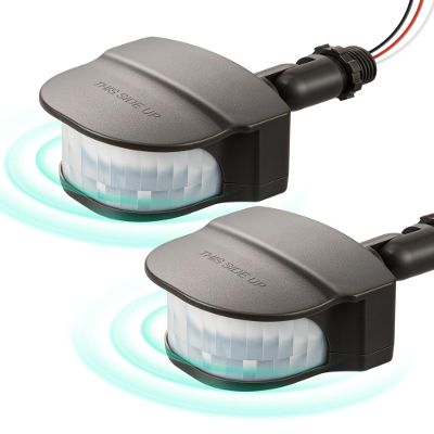 EDISHINE 2 Pack 240 Motion Sensor, Replacement Motion Detector for Outdoor Lights, Adjustable Time & Detection Range Up to 60FT, 3 Modes PIR Motion Sensor for Floodlight, Brown, UL Listed