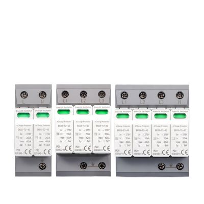 DEfrat House Surge Protective Device Protector Arrester Protection Type T2 SPD AC 2P 3P 4P 20KA~40KA 275V EKU5 (Size : (T2) 2P 275V)