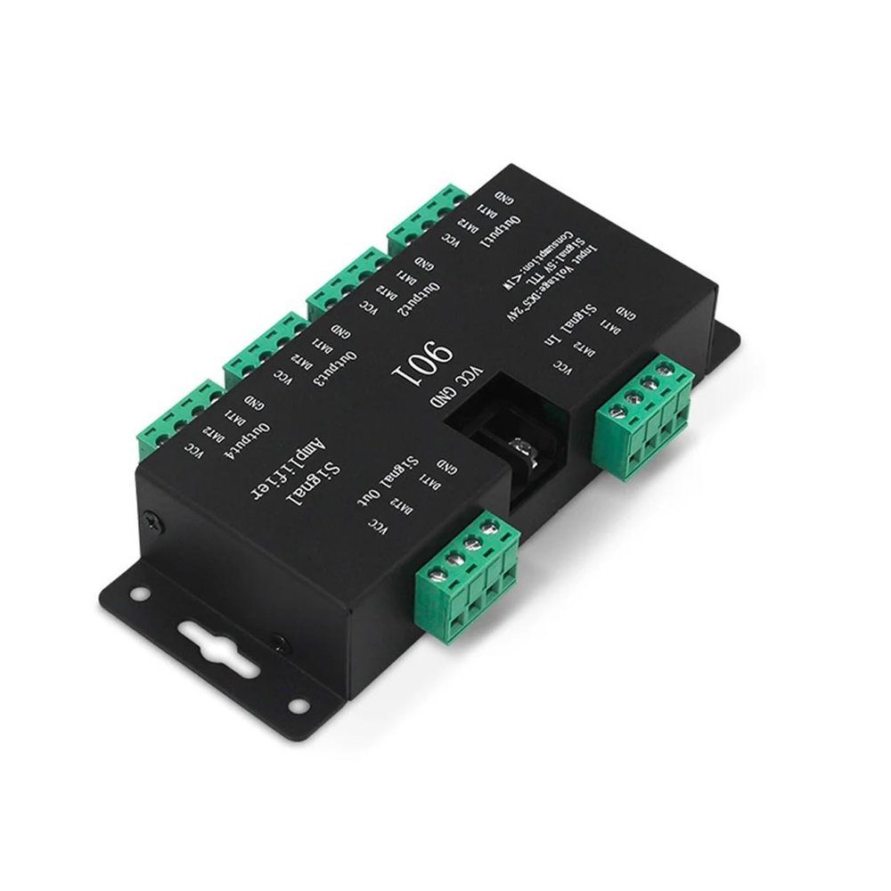 SP901E SPI Signal Amplifier Pixel WS2811 WS2812B Strip Pixel RGB LED Strip Signal Repeater Dream Ribbon DC5-24V