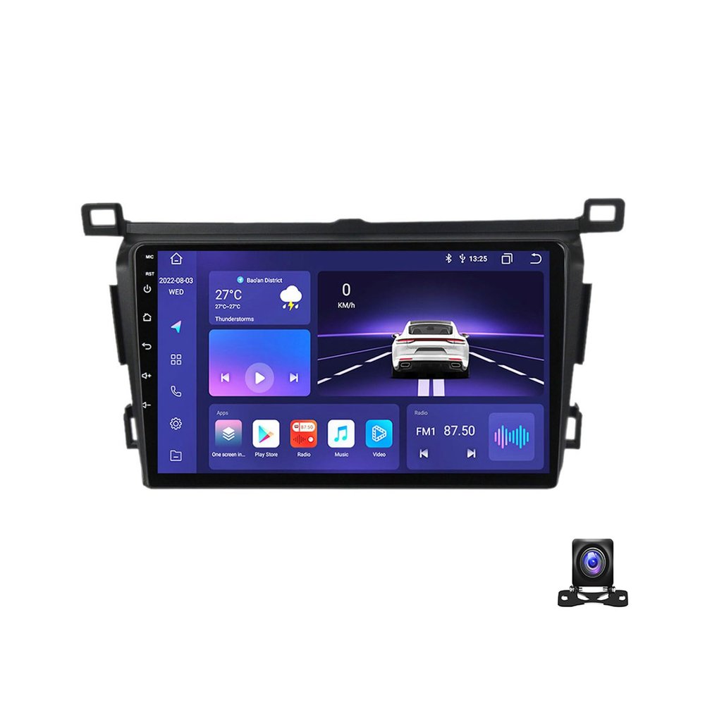 Double Din Car Stereo Multimedia Radio for Toyota RAV4 2013~2018 9 Inch Touchscreen with Navigation MP5 Player, DSP RDS FM Car Radio with Carplay/Android Auto,8 core m400s 4g+64g