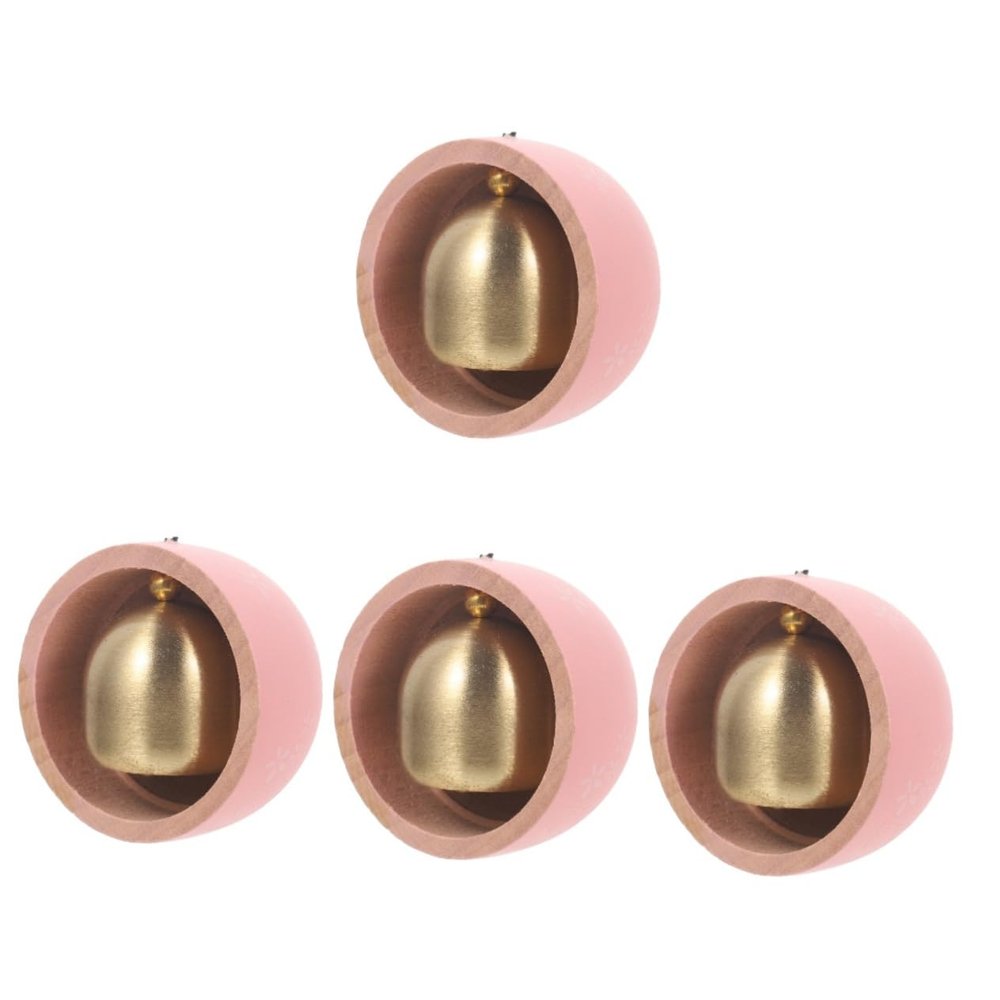 TEMKIN 4pcs Japanese Wind Chime doorbell Decorative Magnetic Door Wind Bell Christmas Bells Business Door Chime Copper doorbell Antique Bell Garden windbell Japanese-Style Wooden Window