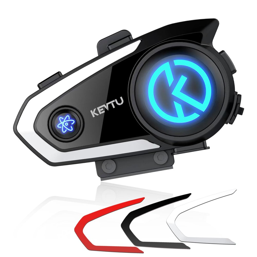 KEVTU K10 Motorcycle Bluetooth Headset Support 8-Person 4000m Intercom Network Intercom, Helmet Bluetooth Headset with Noise Reduction/Voice Assistant/IP67 Waterproof