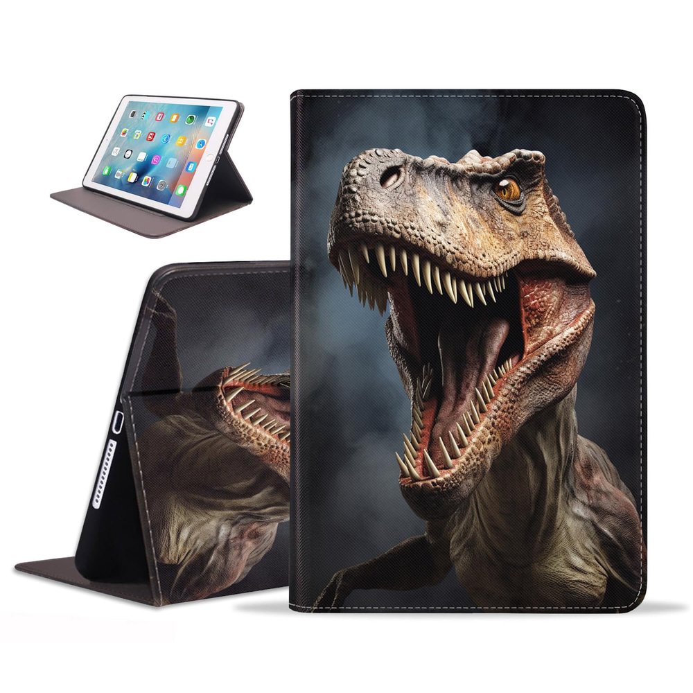 ZXHSBROK for iPad 9th/8th/7th Gen (2021/2020/2019) 10.2 Inch Case, Slim PU Leather Folding Stand Folio Cover with Auto Sleep/Wake for iPad Air (3rd Gen) 10.5 Inch 2019, Dinosaur