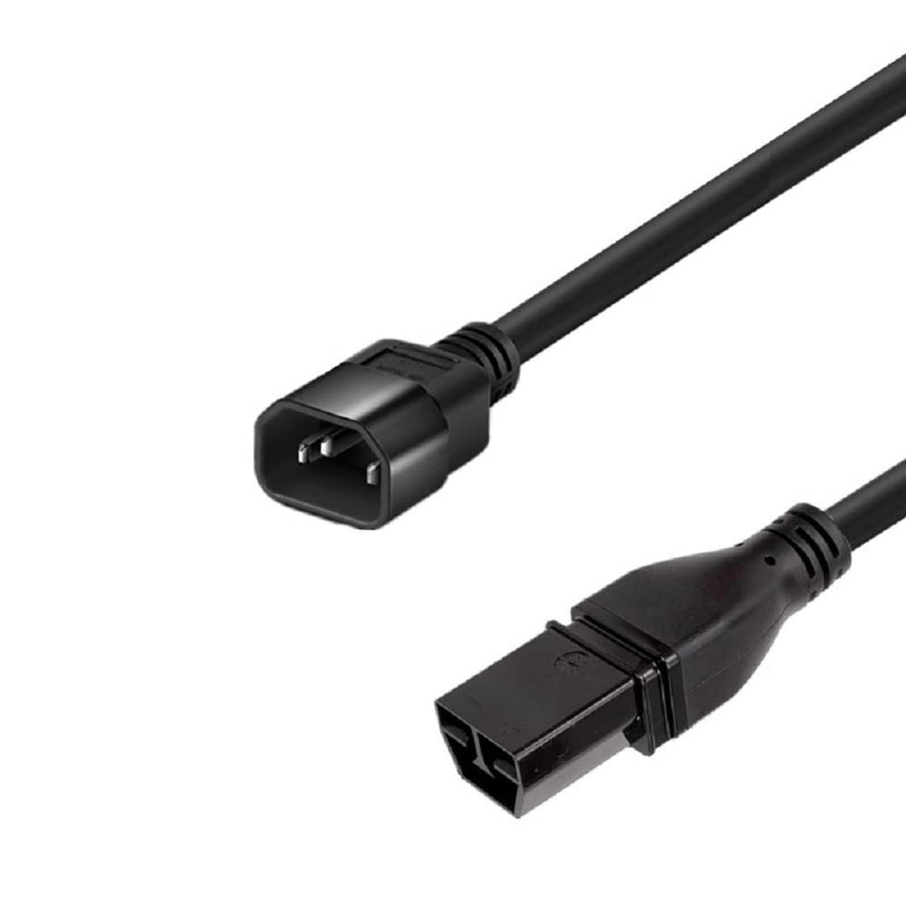 Toptekits C14 to SAF-D-Grid T-Latch Power Cord, SAF-D-Grid T-Latch Plug to IEC 320 C14 Power Cable SJT 16AWG,10ft/3m (C14 to Saf-D-Grid)