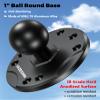 VAZESWIN 2PCS 1" Ball Mount with Aluminum Alloy Round Plate, Universal Electronic Device Mounting Base with AMPS Hole for Garmin, Lowrance, Humminbird, for RAM Mounts, Scotty B Size Double Socket Arm view 2