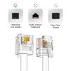 OLIREXD Two Way Telephone Splitters, White RJ11 Male to Dual Female 6P4C Splitter Connector Telephone Adapter Plug Cord Cable Male to 2 Female Converter Separator Cord for Landline view 3