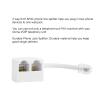OLIREXD Two Way Telephone Splitters, White RJ11 Male to Dual Female 6P4C Splitter Connector Telephone Adapter Plug Cord Cable Male to 2 Female Converter Separator Cord for Landline view 4