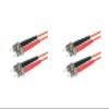 SpeedyFiberTX 2-Pack 200 Meter ST to ST Fiber Optic Patch Cable, Red and Black Boots, Corning InfiniCor Multimode OM1 62.5/125um Optical Fiber, Duplex Orange Riser OFNR Cable Jacket view 1