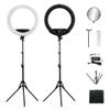 22inch LED Ring Lights Lamp with Tripod Stand, 100W Continuous Output Light Bi-Color 3200K-5500K for Live Stream Makeup Tattoo Photo Studio (FD640, Black) view 1