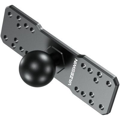 VAZESWIN 1.5" Ball Aluminum Alloy Fish Finder Mounting Plate, Universal Marine Electronic Mount Plate for Garmin, Lowrance, Humminbird, Raymarine, Fit for RAM Mounts, Scotty C Size Double Socket Arms