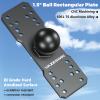 VAZESWIN 1.5" Ball Aluminum Alloy Fish Finder Mounting Plate, Universal Marine Electronic Mount Plate for Garmin, Lowrance, Humminbird, Raymarine, Fit for RAM Mounts, Scotty C Size Double Socket Arms view 2