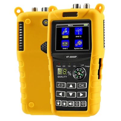 COYEUX Satellite Signal Finder, 2.4 Inch LCD HD VF 6800P Satellite Finder, DVB-T2 DVB-S2 DVB-C MPEG4, for TV Tuner RF Signal Scanner Device Detector