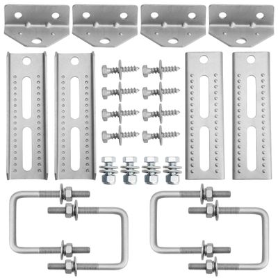 4 PCS 8" Boat Trailer Bunk Brackets, Galvanized Swivel Top, Heavy Duty, for 1.5" x 3", 2" x 3", 3" x 3" Boat Trailer Crossmember