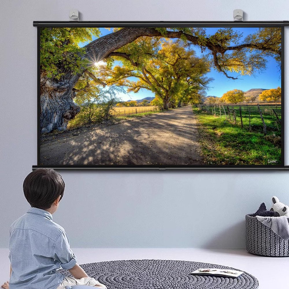 KEBER Projector Screen, 60"/72"/80" Portable Projection Screen Indoor Outdoor Projector Movies Screens 4:3/16:9 4K HD Wrinkle-Free for Video Game Backyard Movie Night (Size : 72" (4:3))
