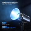 NEEWER MS150C RGBWW LED Video Light with 2.4G/APP Control, 150W Metal Mini RGB COB Continuous Output Lighting Bowens Mount Handheld Spotlight 2700K-6500K, 18000lux/1m, CRI97+/TLCI98+,17 Effects, RGBCW view 2