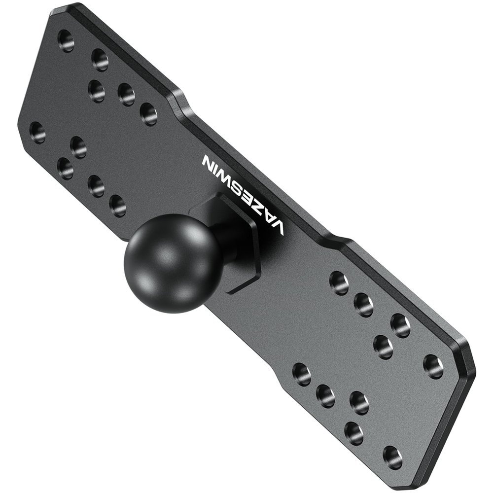 VAZESWIN 1" Ball Aluminum Alloy Fish Finder Mounting Plate, Universal Marine Electronic Mount Plate for Garmin, Lowrance, Humminbird, Raymarine, for RAM Mounts, Scotty B Size Double Socket Arms