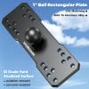 VAZESWIN 1" Ball Aluminum Alloy Fish Finder Mounting Plate, Universal Marine Electronic Mount Plate for Garmin, Lowrance, Humminbird, Raymarine, for RAM Mounts, Scotty B Size Double Socket Arms view 2