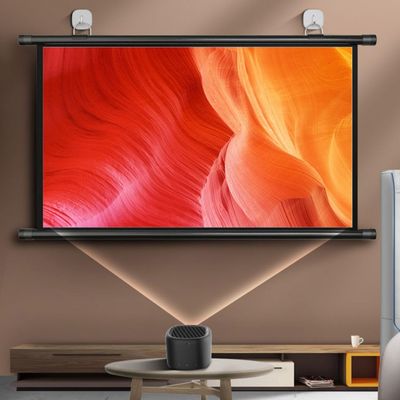 Projector Screen 60"/72"/80" Portable Projector Screen Outdoor Indoor Wrinkle Free Projection Screen 4:3/16:9 4K HD Movies Screen for Home Theater Backyard Movie Night Travel ( Size : 72" (16:9) )