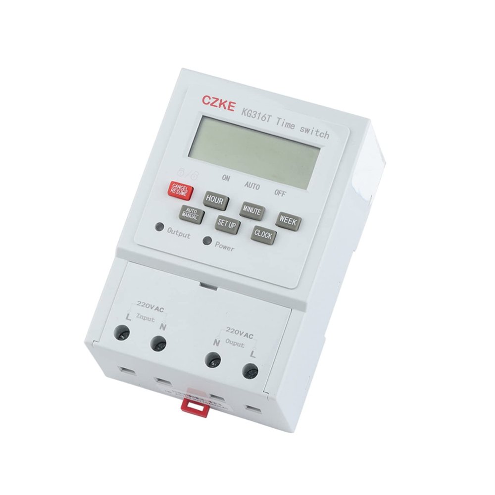 NIXCON KG316T Din Rail Time Switch LCD Display 220V/380V Microcomputer Time Control Switch Strong Anti-Interference Ability (Size : KG316T-380V)