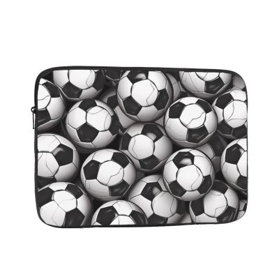 Black and White Soccer Ball Pattern Laptop Sleeve Case 17 inch Laptop Bag Shockproof Protective Notebook Case Computer Carrying Bag Case