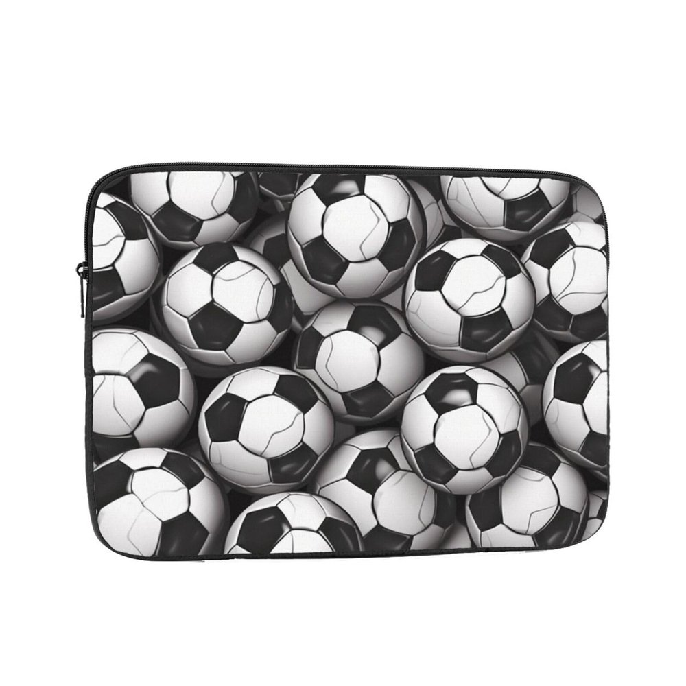 Black and White Soccer Ball Pattern Laptop Sleeve Case 17 inch Laptop Bag Shockproof Protective Notebook Case Computer Carrying Bag Case