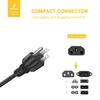 Computer Monitor TV Power Cord 6 Feet Replacement 3 Prong AC Wall Plug to 3-Slot Cable, 18 AWG, 125 Volts, Black view 3