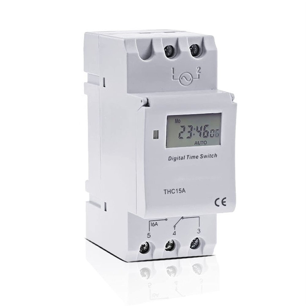 NIXCON THC15A Microcomputer Electronic Programmable Digital Timer Switch Relay Control 12V 110V 220V 16A Din Rail Mount (Color : Pu Tong Pai Zi, Size : 220V)