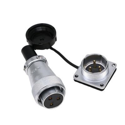 ZBLZGP WS24 3 Pin Waterproof Connector Female Male Panel Mount Plug Socket Quick Screw Locking Aviation Circular Industrial High Voltage 25A Connector