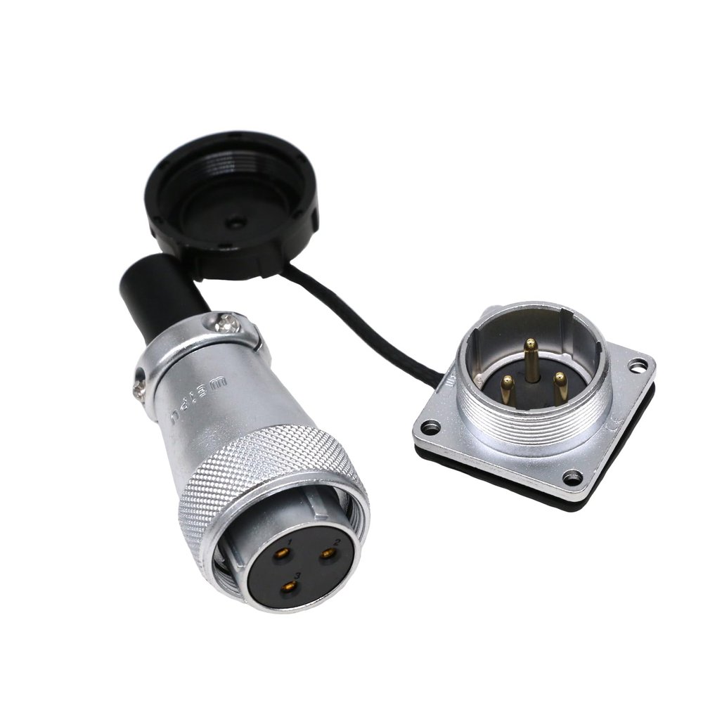 ZBLZGP WS24 3 Pin Waterproof Connector Female Male Panel Mount Plug Socket Quick Screw Locking Aviation Circular Industrial High Voltage 25A Connector