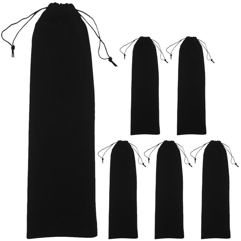 6 Pack Hair Tool Bags Flannelette Drawstring Travel Storage