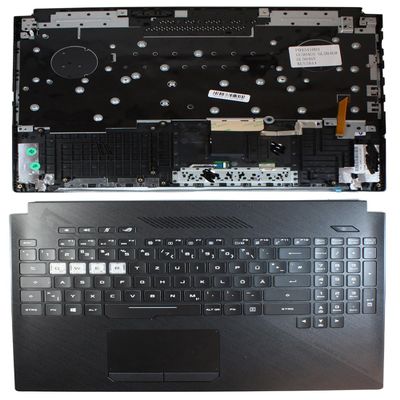 Power4Laptops German Layout with Topcase and Touchpad Black Replacement Laptop Keyboard Compatible with Asus GL504GM-DS74