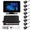 Mulcort Car Reverse Backup Parking Sensor Radar System, 8 Parking Sensors Kit with Front & Rear Sound Warning Buzzer Mute LCD Distance Display Volumes view 1
