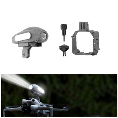 Drone Searchlight with Holder Mount, Anti Collision Night Fill Light Drone Position Light Set Compatible with DJI Mini 4 Pro, Extension Mount for Action 4/3/2, Go Pro Series, Inst360 Go 3/2/1