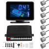 Mulcort Car Reverse Backup Parking Sensor Radar System, 8 Parking Sensors Kit with Front & Rear Sound Warning Buzzer Mute LCD Distance Display Volumes view 1