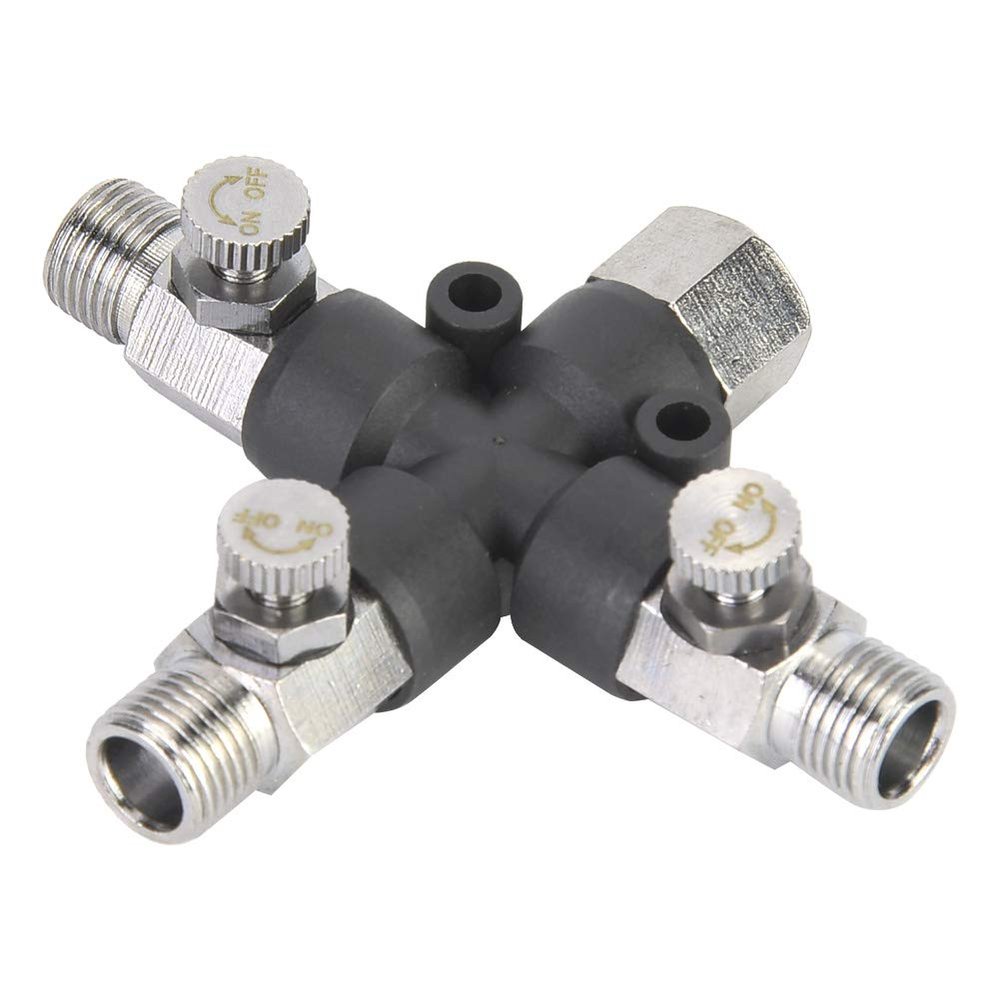 QANYEGN 1/8 Tee Air Brush Fiing, Metal Air Hose Splier, Air Brush Air Hose Manifold for Pumps, Comprrs or s