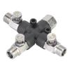 QANYEGN 1/8 Tee Air Brush Fiing, Metal Air Hose Splier, Air Brush Air Hose Manifold for Pumps, Comprrs or s view 1